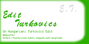 edit turkovics business card